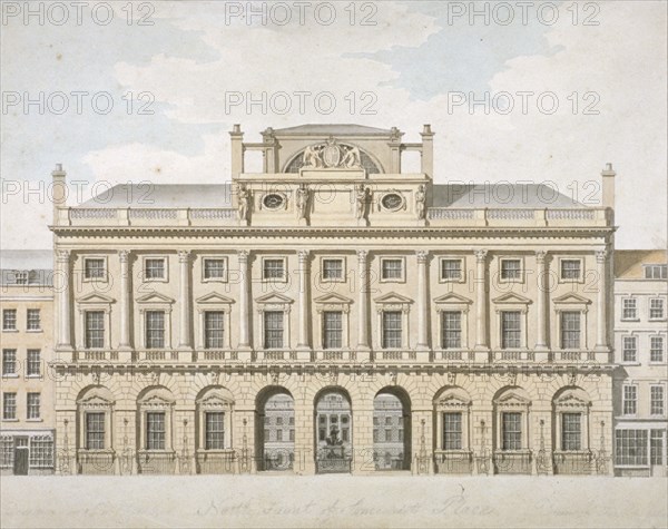 View of the north front of Somerset House in the Strand, Westminster, London, 1798. Artist: John Pass