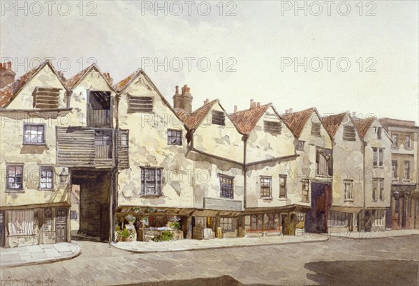 View of shops and houses, Bermondsey Street, Bermondsey, London, 1886. Artist: John Crowther