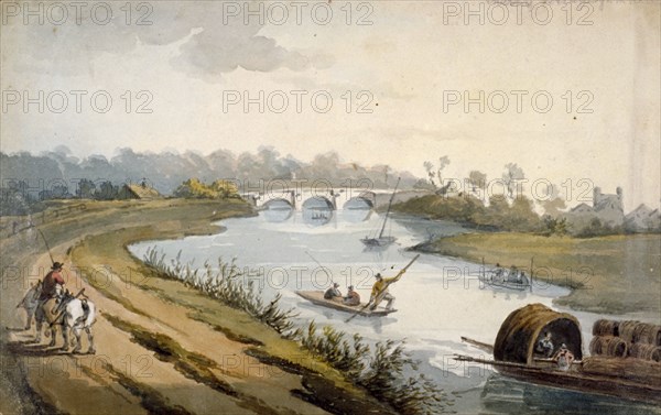 River Thames near Chertsey, Surrey, c1820. Artist: George Shepheard