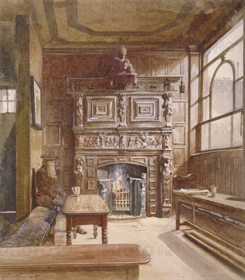 Parlour of the Queen's Head Inn, Essex Road, Islington, London, 1887. Artist: John Crowther