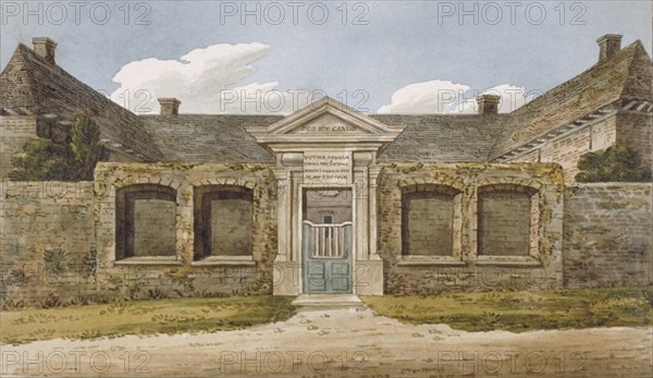 Entrance to the Winchester Almshouses on Richmond Hill, Surrey, c1820. Artist: Anon