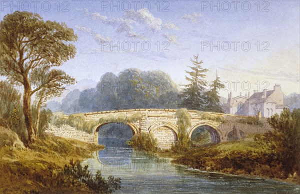 View of Eltham Bridge near Eltham Palace, Woolwich, Greenwich, London, c1830. Artist: William Crouch