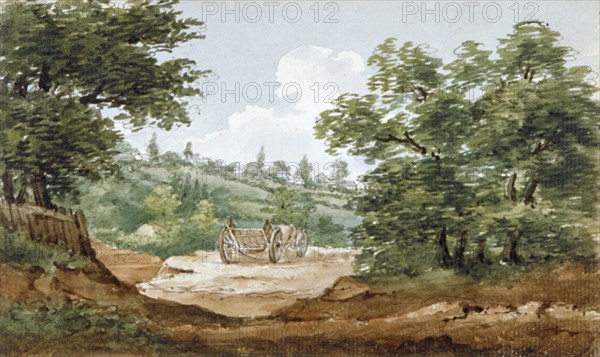 View from the excavations of Highgate Tunnel, London, 1812. Artist: George Arnald