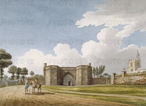 The entrance to Manor House, West Drayton, Middlesex, c1790. Artist: Anon