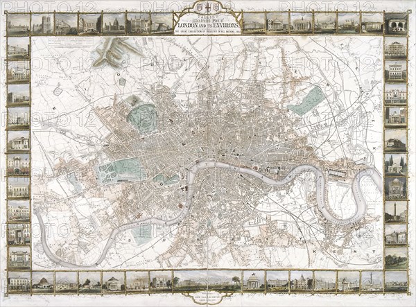 Map of London, 1851. Artist: H Lacey