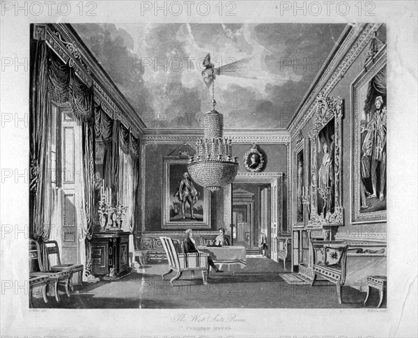 Interior view of the west ante-room in Carlton House, Westminster, London, 1818. Creator: Richard Gilson Reeve.