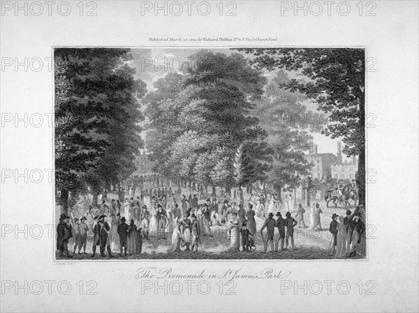 The Promenade in St James's Park, Westminster, London, 1804. Artist: Anon