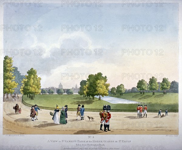 St James's Park, Westminster, London, 1809. Artist: Heinrich Schutz