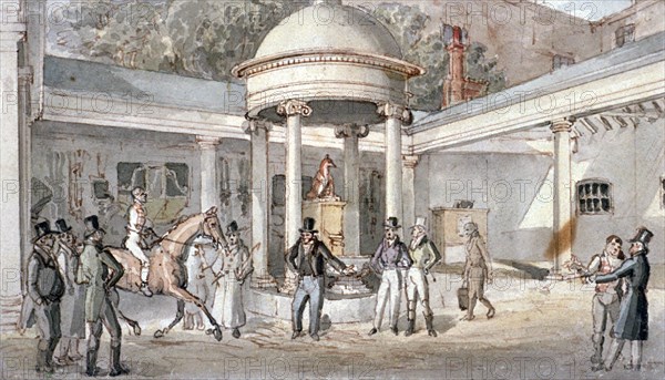 Tattersall's horse sale yard, Hyde Park Corner, Westminster, London, c1850. Artist: Anon