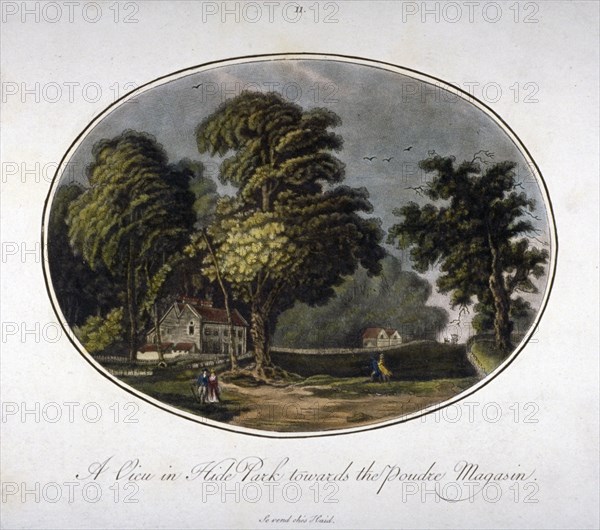 View of the powder magazine in Hyde Park, Westminster, London, 1791(?). Artist: Anon