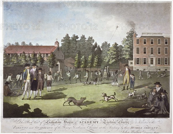 Back view of Salvadore House Academy, Tooting, Wandsworth, London, 1787. Artist: James Walker