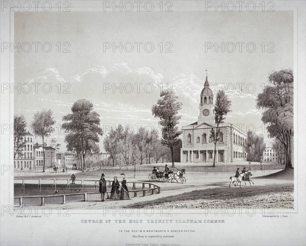 Holy Trinity Church, Clapham, London, c1850. Artist: CJ Greenwood