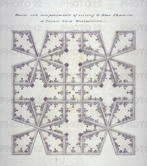 Ceiling detail from the Court of Star Chamber, Palace of Westminster, London, c1800. Artist: Anon