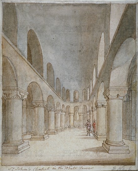 Interior view of St John's Chapel, Tower of London, c1810. Artist: Frederick Nash