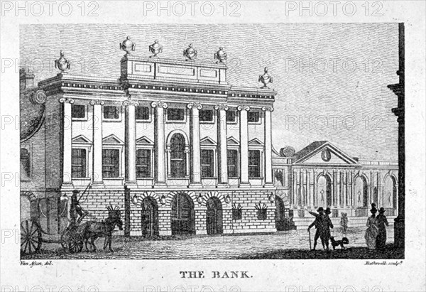 The Bank of England , City of London, c1800. Artist: Thomas Rothwell