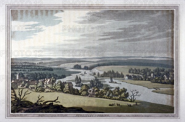 View of Streatley and Goring in Berkshire and Oxfordshire, 1793. Artist: Joseph Constantine Stadler