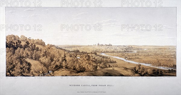 View of Windsor Castle from Egham Hill, Berkshire, 1851. Artist: Standidge & Co