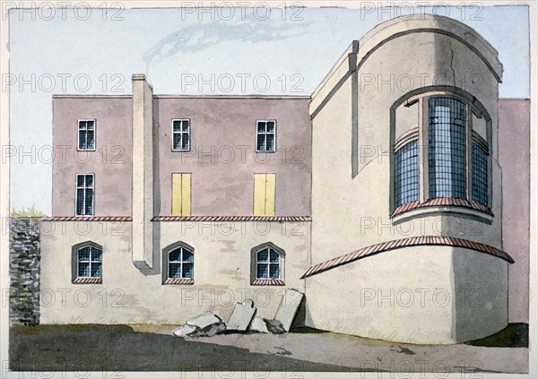 Rear view of Barber Surgeons' Hall, Monkwell Street, City of London, c1800. Artist: Anon