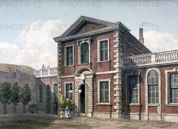 Barber Surgeons' Hall and Courtyard, City of London, 1812. Artist: George Shepherd