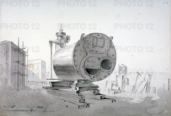 Steam machine, New Road, Islington, London, 1808. Artist: John Claude Nattes