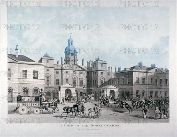 'A view of the Horse Guards from Whitehall', Westminster, London, 1836. Artist: Anon