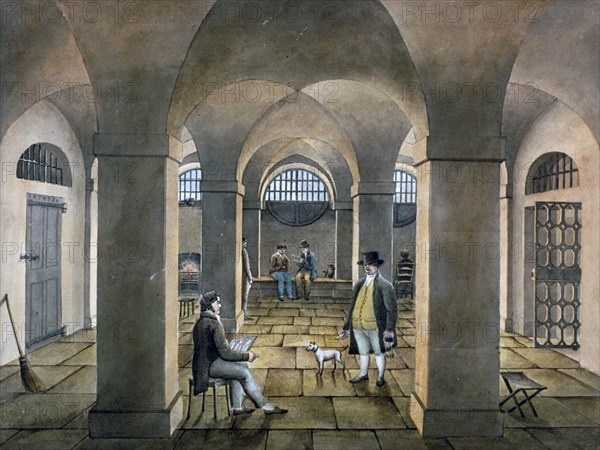 Interior view in Horsemonger Lane Prison, Union Road, Southwark, London, c1826. Artist: G Yates