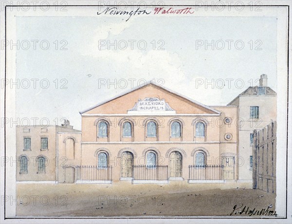 Beresford Chapel, Beresford Street, Southwark, London, 1824. Artist: John Hassell