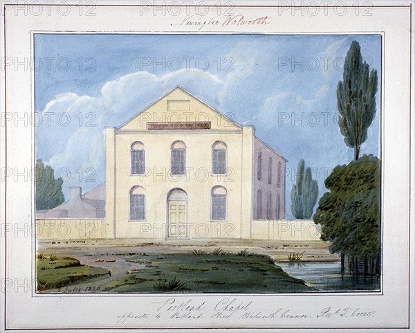 Portland Chapel, Walworth Common, Southwark, London, 1826. Artist: G Yates
