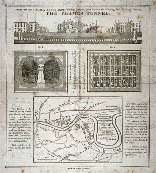 The Thames Tunnel, London, 1827. Artist: Anon