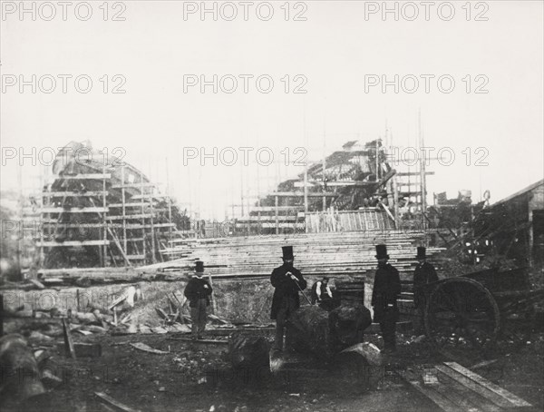 Shipyard of James Ash & Co, Cubitt Town, London, c1863. Artist: Unknown