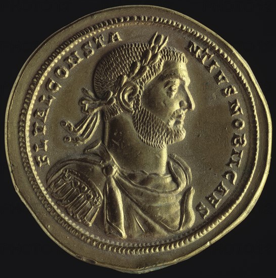 Gold medallion showing the Emperor Constantius Chlorus, Roman, (c296 AD?). Artist: Unknown