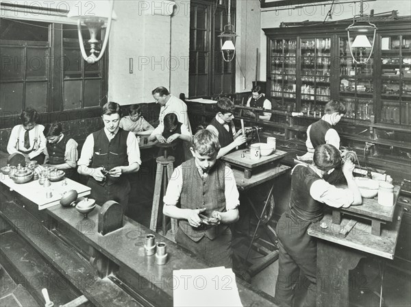 Technical instruction, Haselrigge Road School, Clapham, London, 1914. Artist: Unknown.