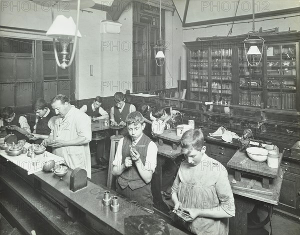 Technical instruction, Haselrigge Road School, Clapham, London, 1914. Artist: Unknown.