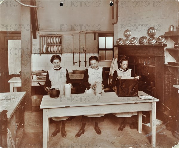 Cookery lesson, Morden Terrace School, Greenwich, London, 1908. Artist: Unknown.