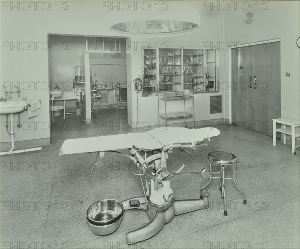 Operating theatre, Lewisham Hospital, London, 1936. Artist: Unknown.