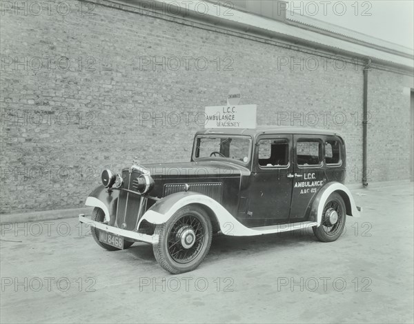 Car converted into London County Council ambulance, Wandsworth Depot, 1940. Artist: Unknown.