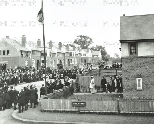 Opening ceremony on Ruislip Street, Totterdown Estate, Wandsworth, London, 1903. Artist: Unknown.