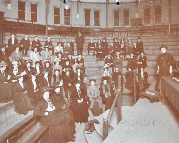 Men and women attending a literature class, Hackney Downs Secondary School, London, 1908. Artist: Unknown.