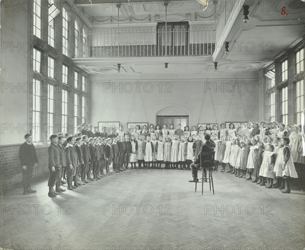 Singing lesson, Jews' Free School, Stepney, London, 1908. Artist: Unknown.