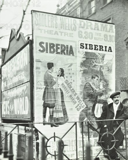 Advertising hoardings, 344 City Road, London, 1911. Artist: Unknown.