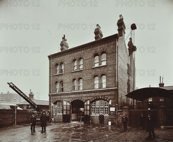 Poplar Fire Station, No 75 West India Dock Road, Poplar, London, 1905. Artist: Unknown.