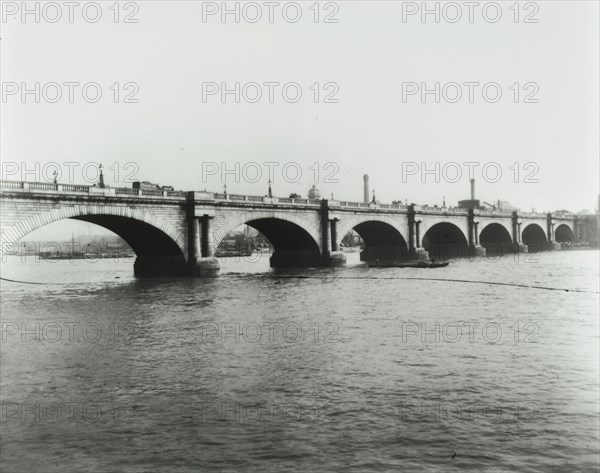 Old Waterloo Bridge and the South Bank, London, 1895. Artist: Unknown.