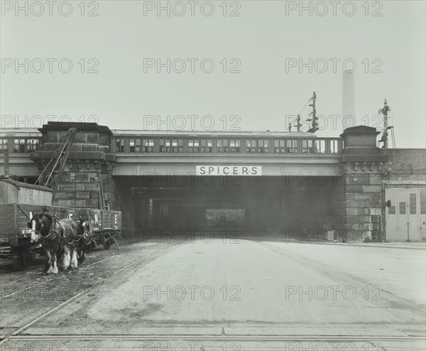 Train passing over the Chelsea Road, London, 1936. Artist: Unknown.