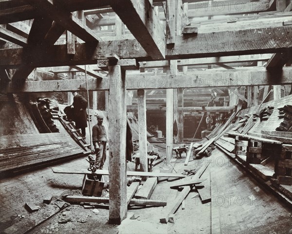 The Rotherhithe Tunnel under construction, London, March 1905. Artist: Unknown.