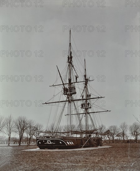 Boys performing seamanship display, Feltham Industrial School, London, 1908. Artist: Unknown.