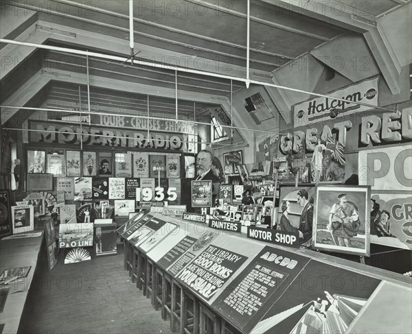 Display of posters at a training centre, Deptford, London, 1935. Artist: Unknown.