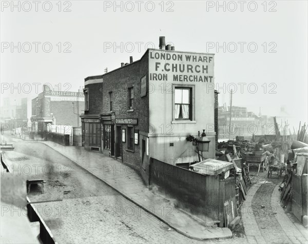 Scrapyard by Cat and Mutton Bridge, Shoreditch, London, January 1903. Artist: Unknown.