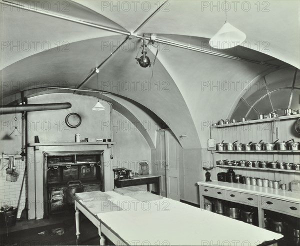 Kitchen at Admiralty House, Westminster, London, 1934. Artist: Unknown.