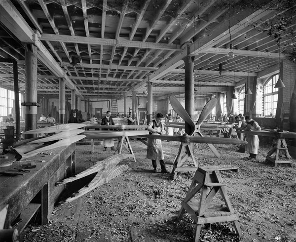 Aircraft manufacturing, Hampton & Sons Ltd works, 43 Belvedere Road, Lambeth, London, July 1916