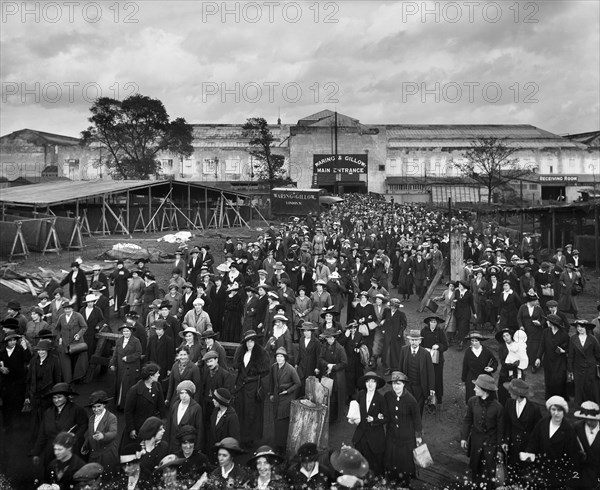 Waring & Gllow munitions factory, White City, Hammersmith and Fulham, London, August 1916